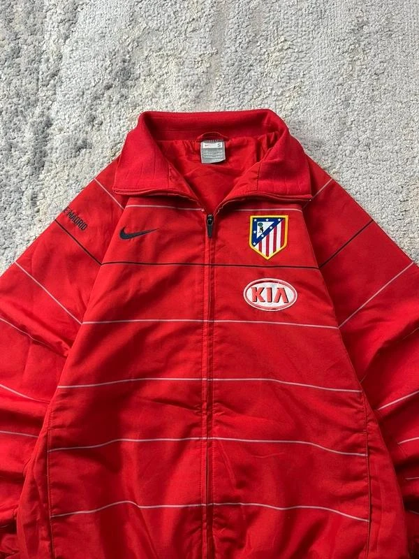 Vintage 2008-09 Nike Atlético Madrid Jaqueta de Treino Vermelha Cinza com Zíper Tamanho P – photo 7
